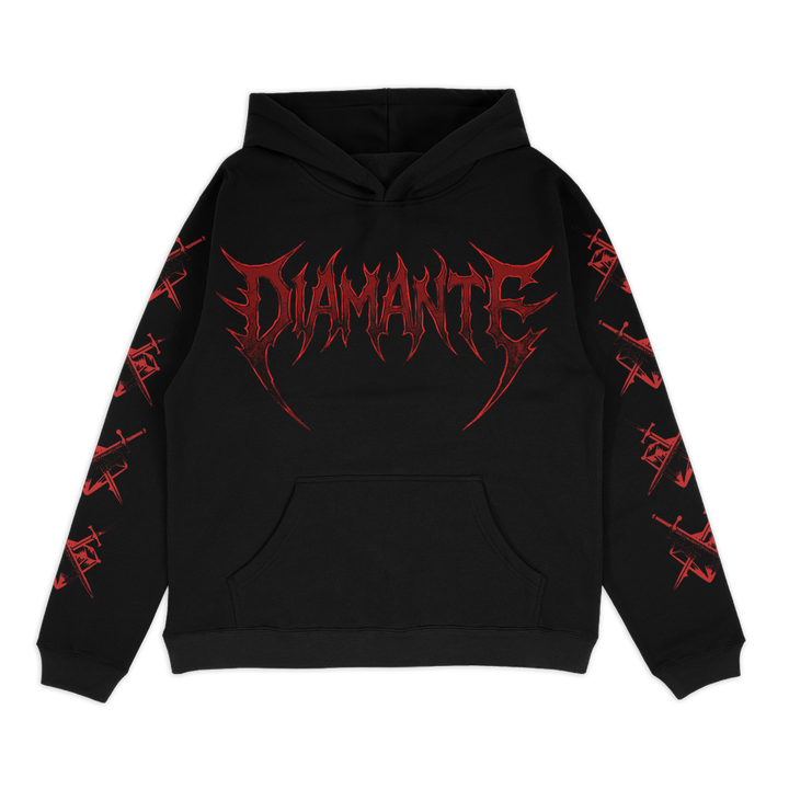 DIAMANTE - 'Heavy' Black Pullover Hoodie