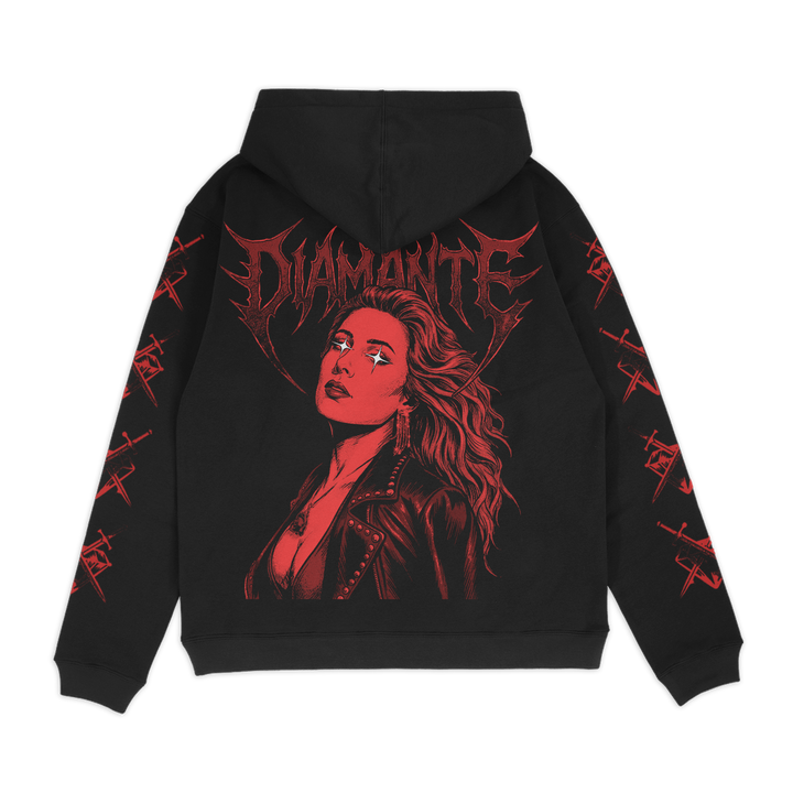 DIAMANTE - 'Heavy' Black Pullover Hoodie