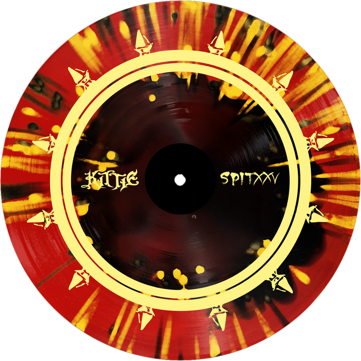 Kittie - 'Spit XXV' Vinyl (Black in Trans Red w/ Black + Yellow Splatter)