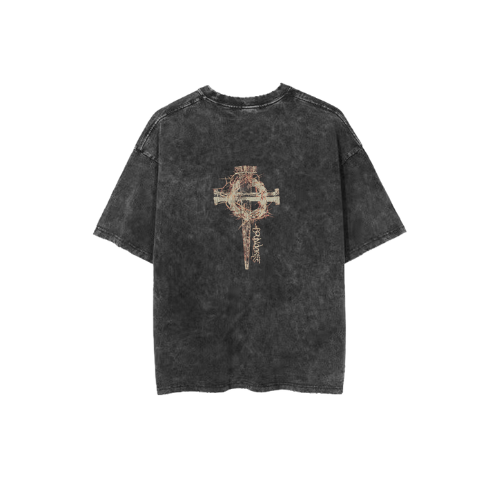 Boundaries - 'Crowned and Crucified' Acid Wash Tee