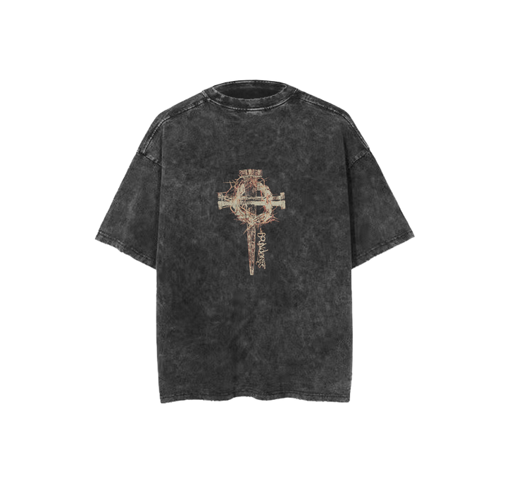 Boundaries - 'Crowned and Crucified' Acid Wash Tee